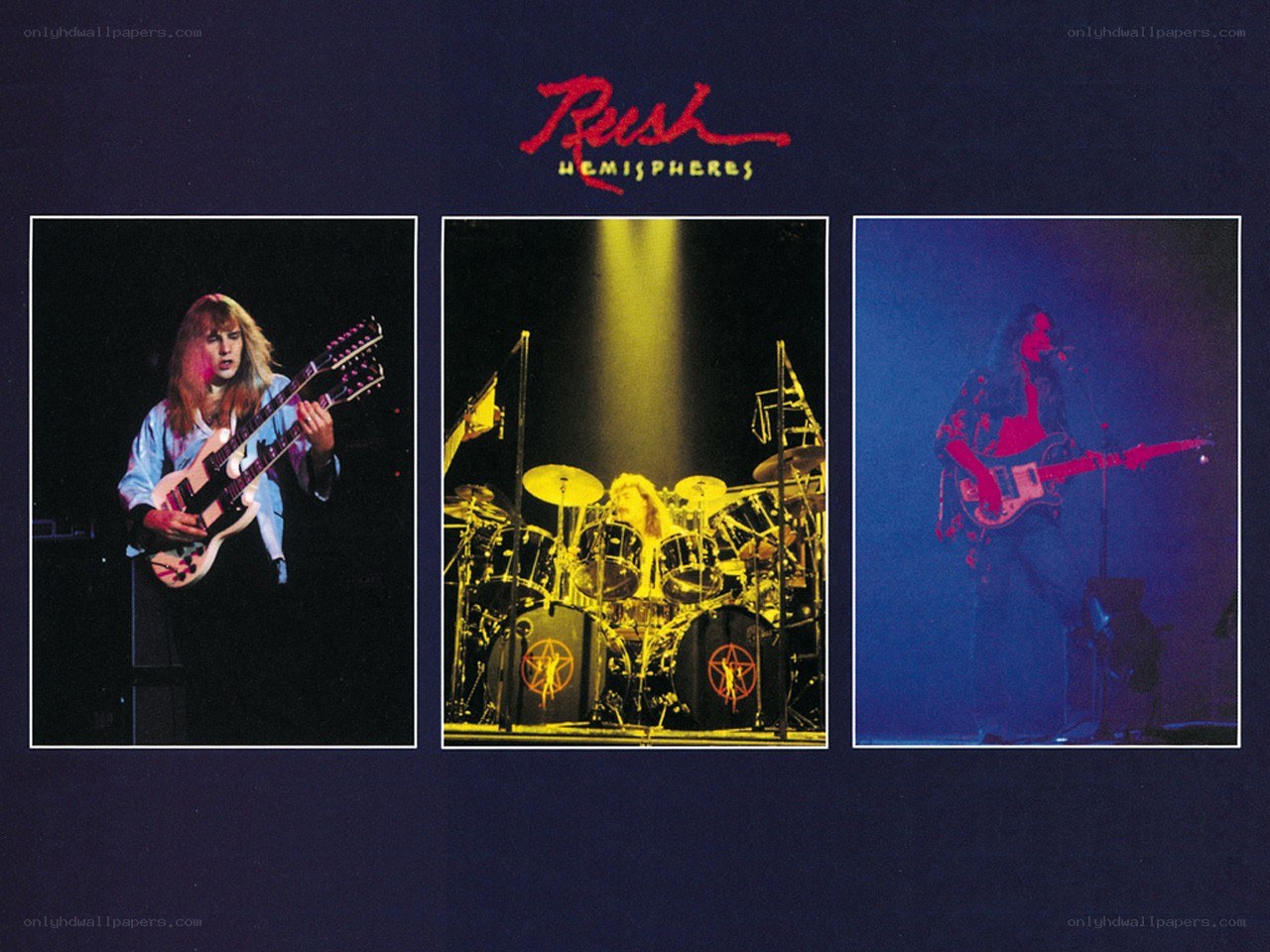 Rush band performance collage