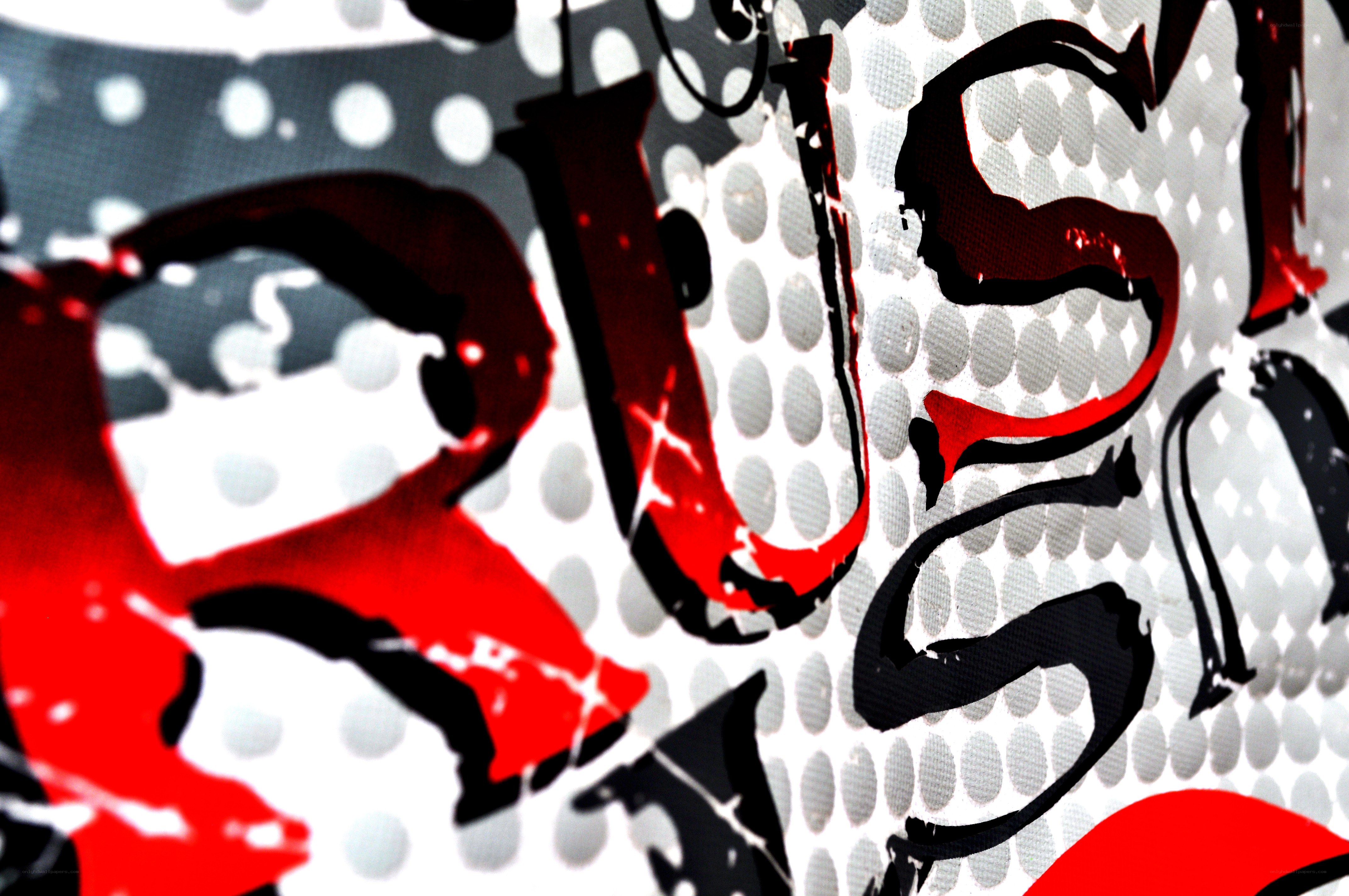 Rush graffiti on mesh fabric