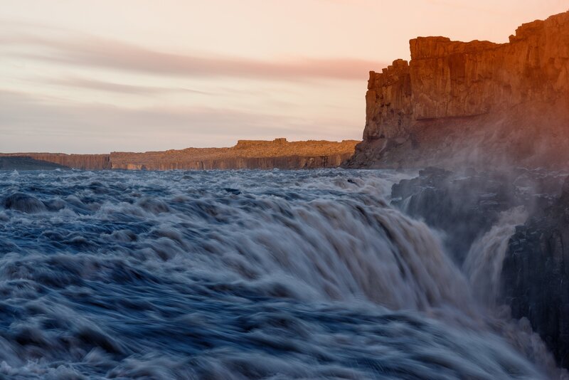 Rushing River Waterfall — Blue, Dramatic