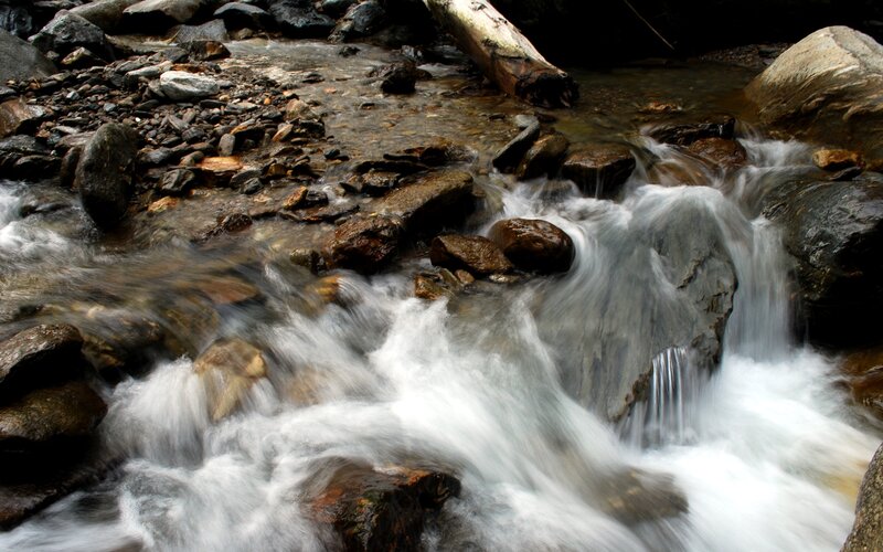 Rushing stream over rocks