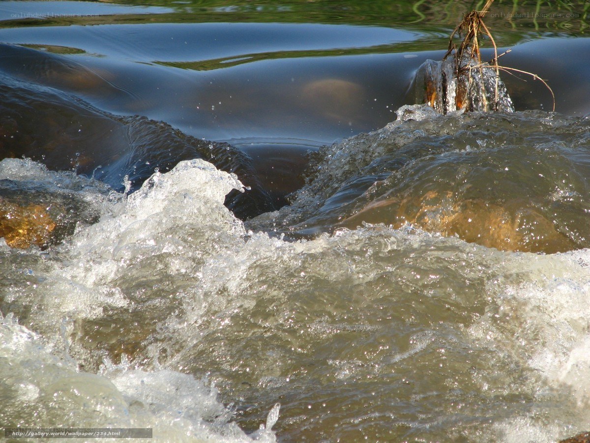 Rushing Water Over Rocks