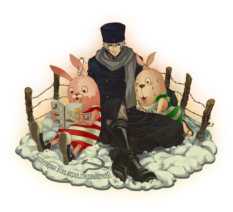 Russia and two rabbits