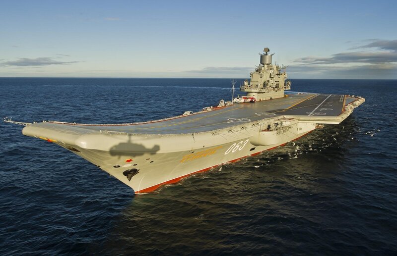 Russian aircraft carrier at sea