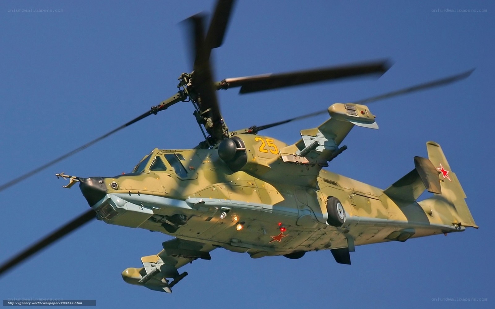 Russian attack helicopter in flight