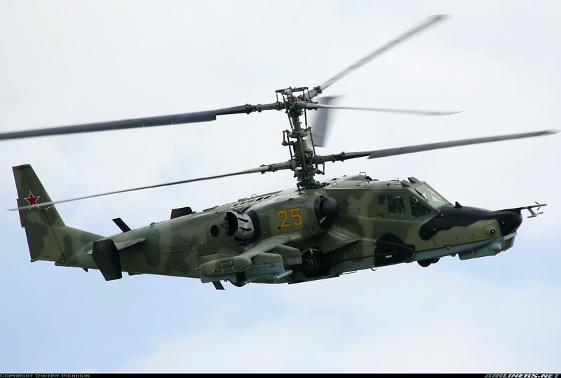 Russian attack helicopter in flight