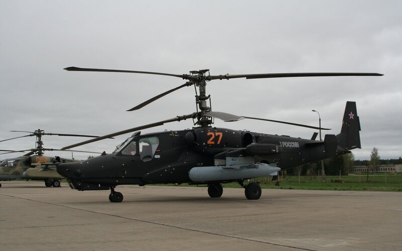 Russian attack helicopter on tarmac