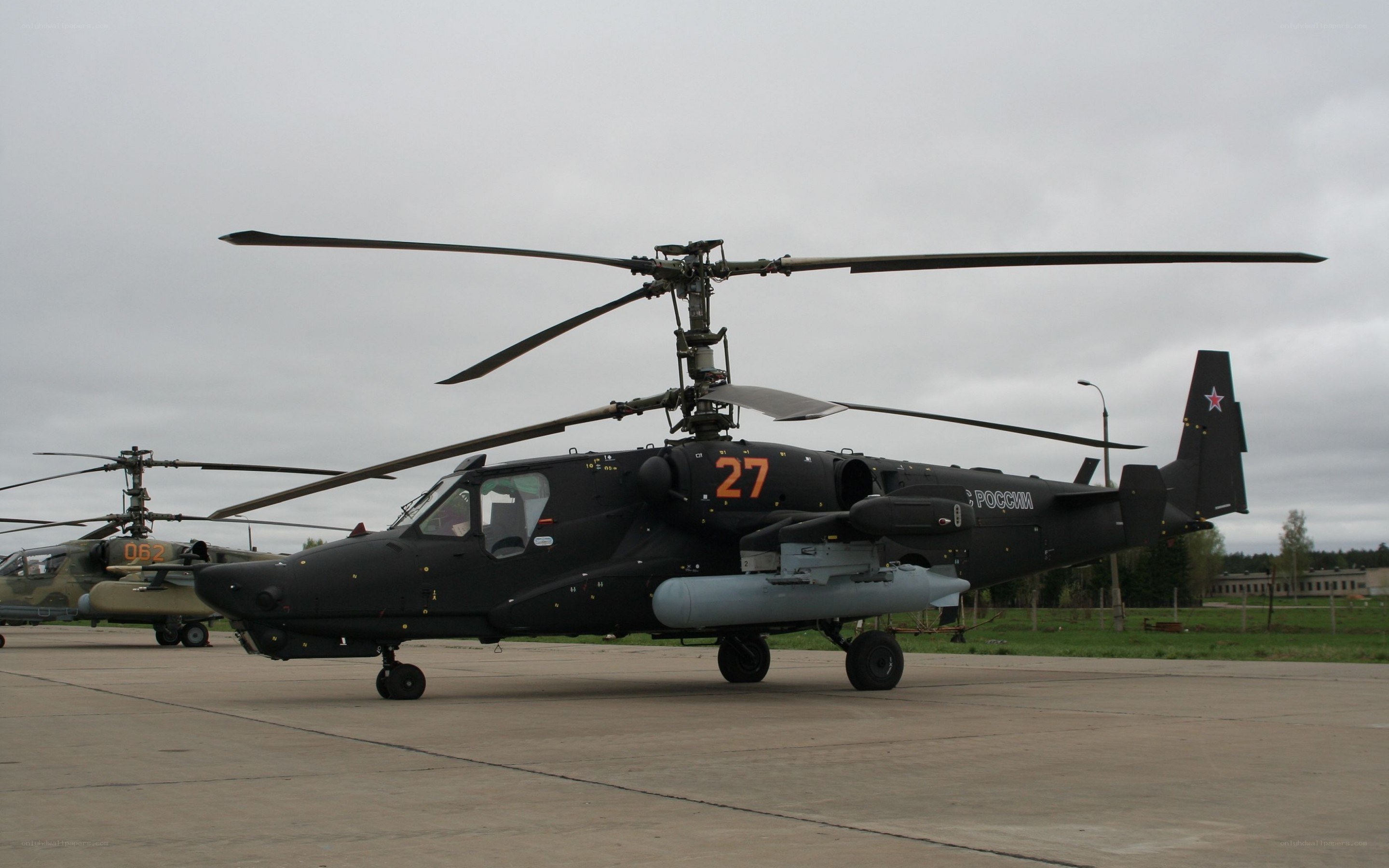 Russian attack helicopter on tarmac