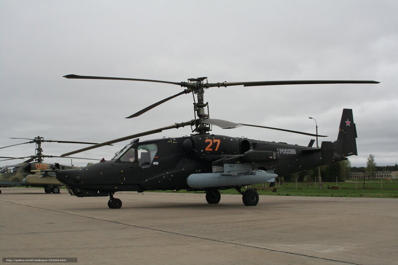 Russian attack helicopter on tarmac