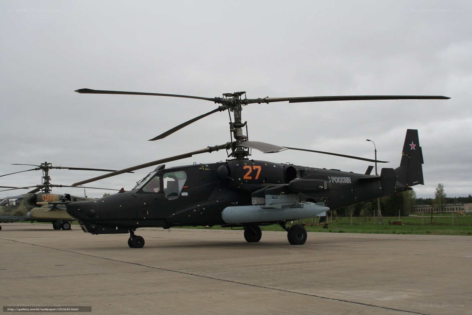 Russian attack helicopter on tarmac