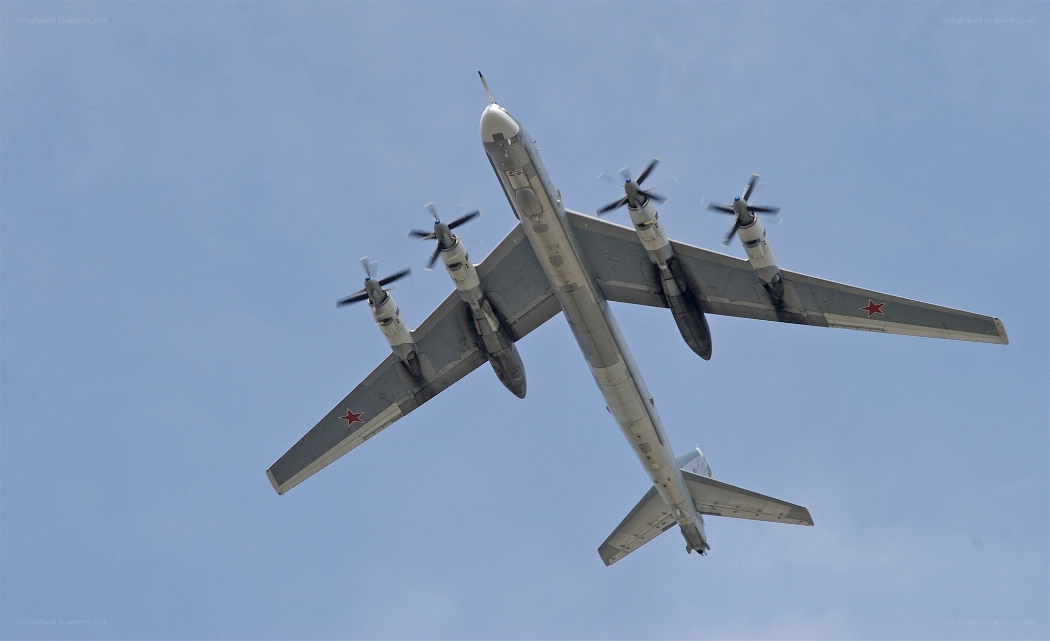Russian bomber aircraft in flight