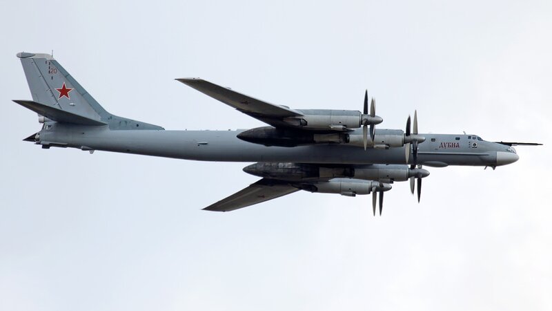 Russian bomber in flight