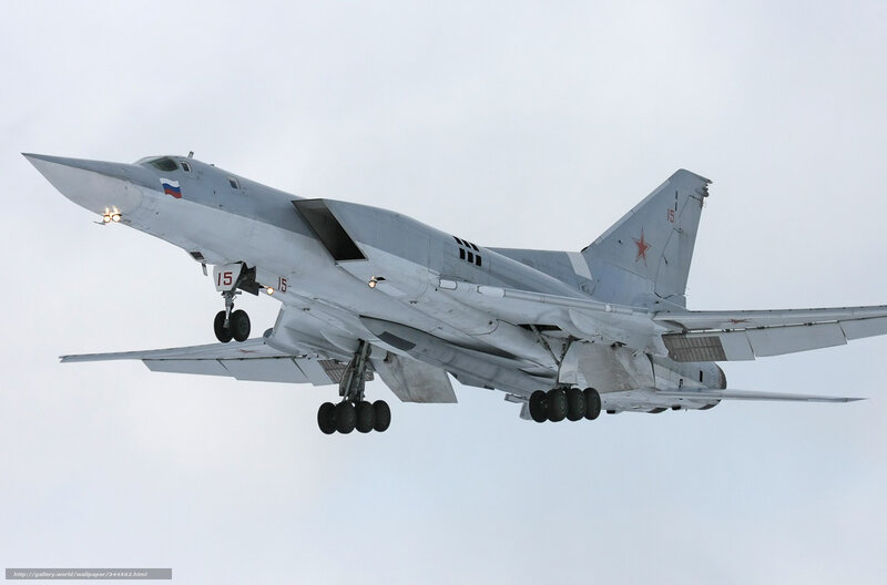 Russian bomber in flight