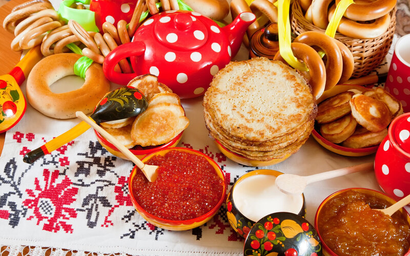 Russian Breakfast Spread — Red