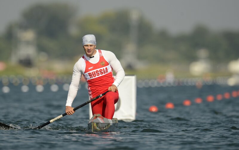 Russian canoeist in action