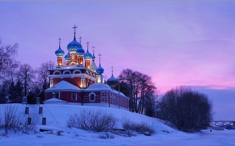 Russian Church in Snow