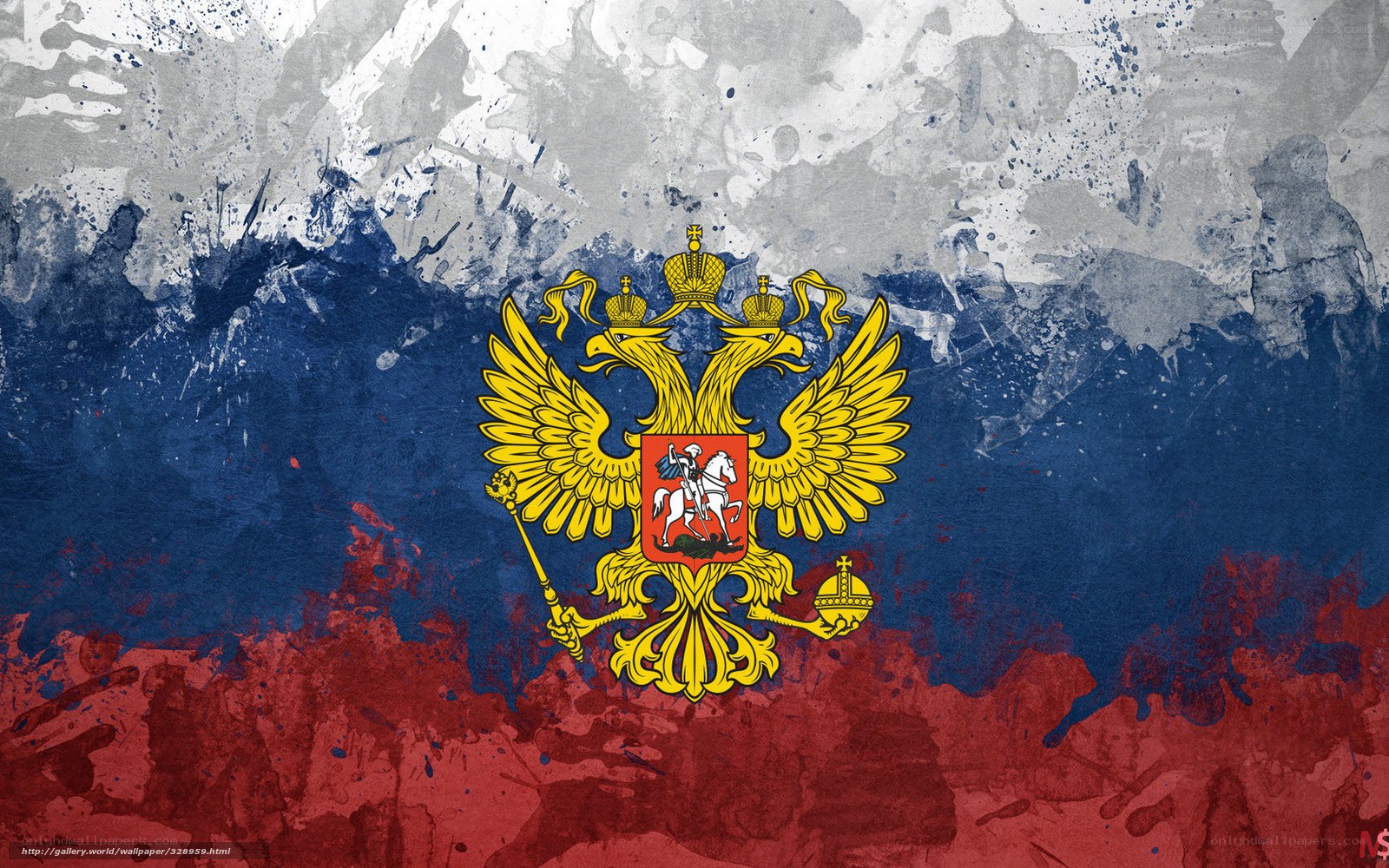 Russian coat of arms on flag