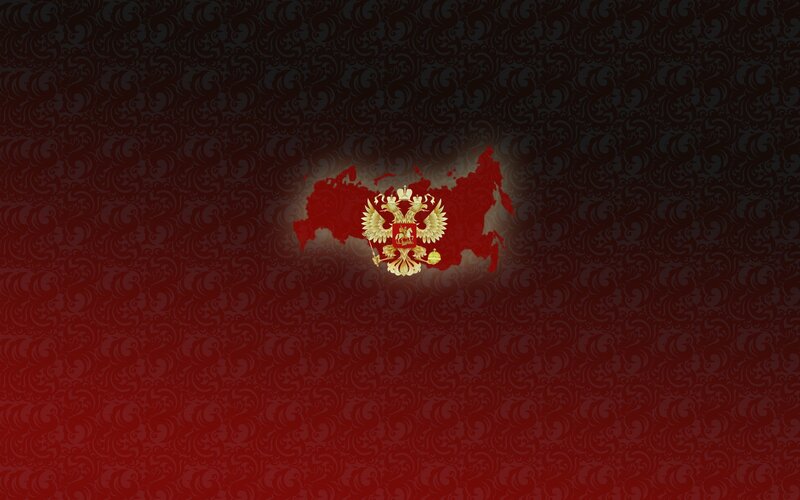 Russian coat of arms on map