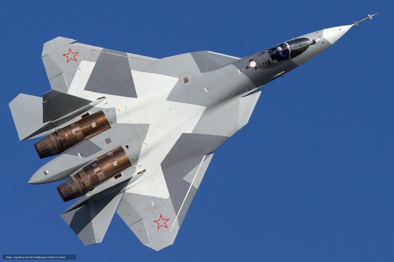 Russian Fighter Jet — Blue, Dramatic, Afternoon