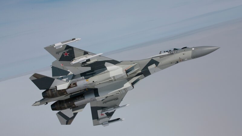 Russian Fighter Jet — Gray, Aerial