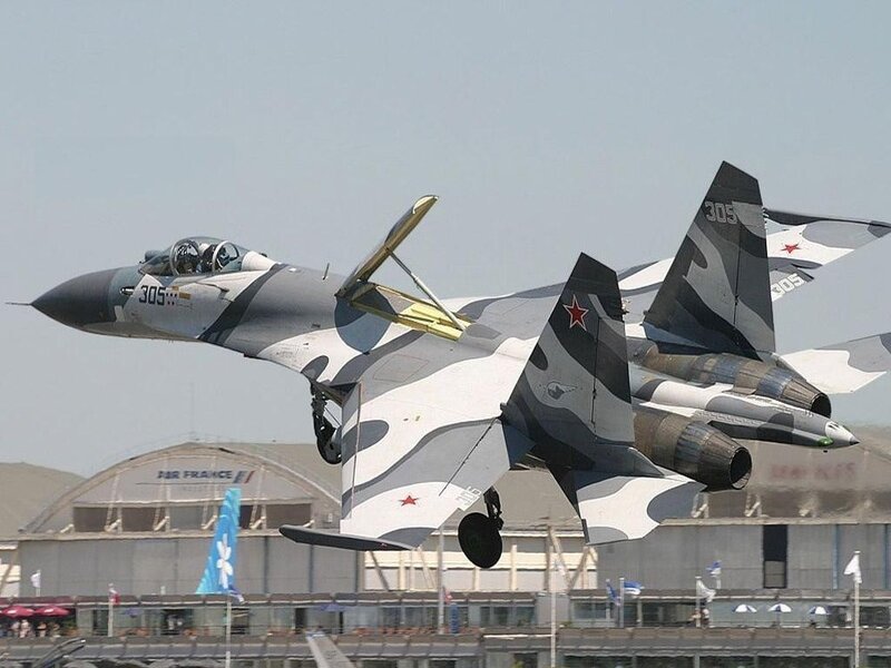 Russian fighter jet in flight