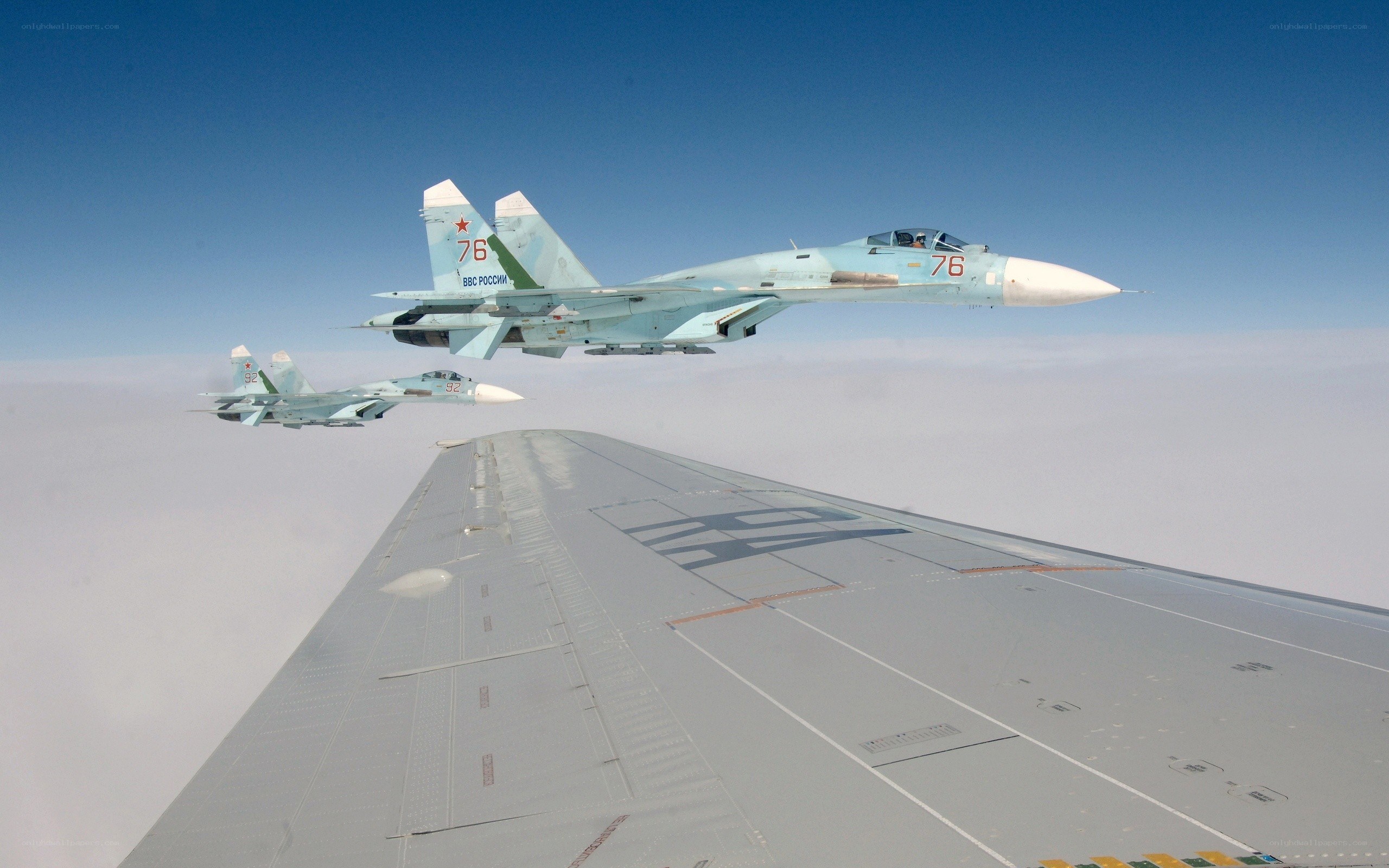 Russian fighter jets in formation