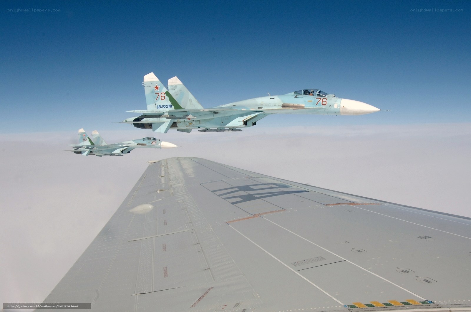 Russian fighter jets in formation