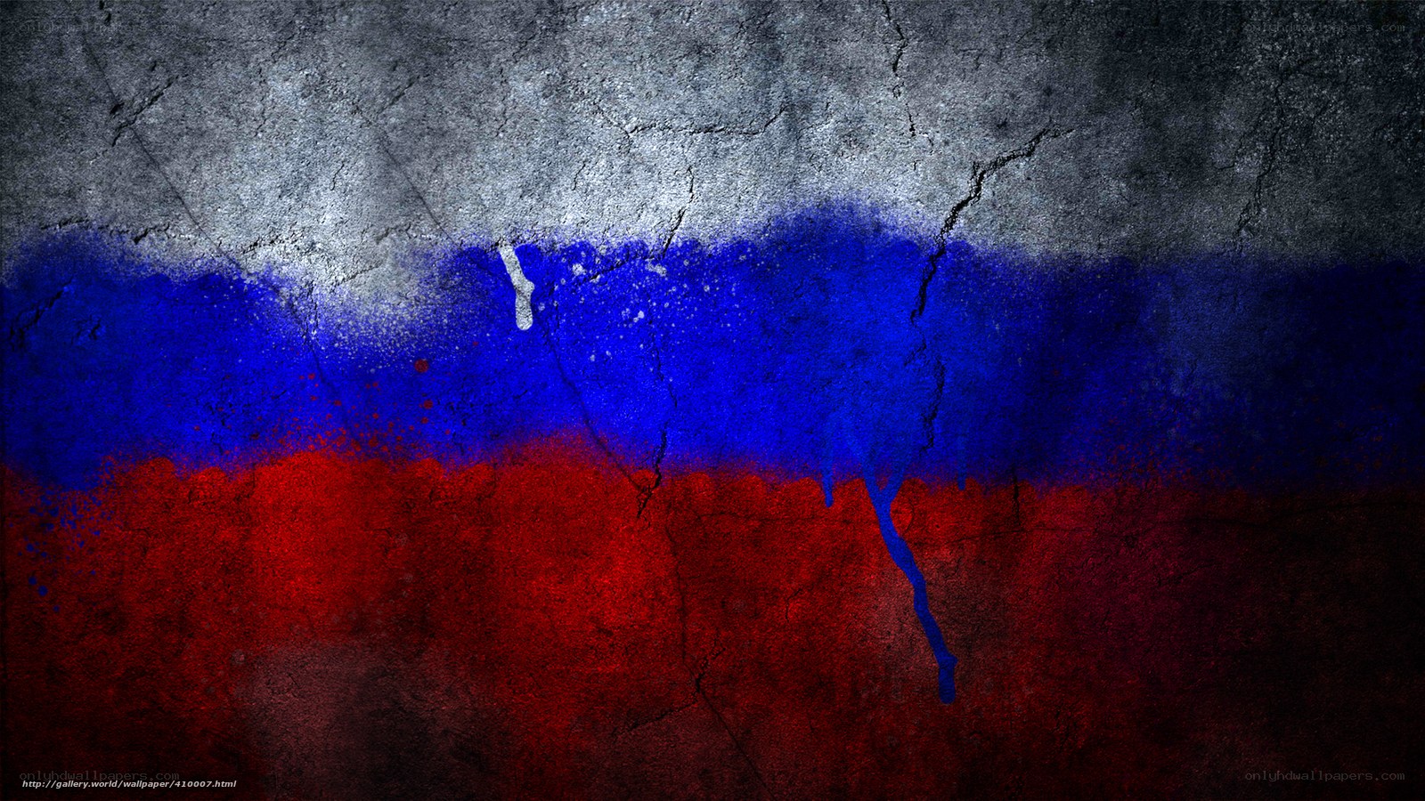 Russian flag on concrete wall