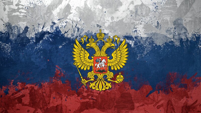 Russian flag with coat of arms