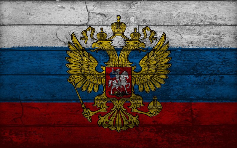 Russian flag with coat of arms