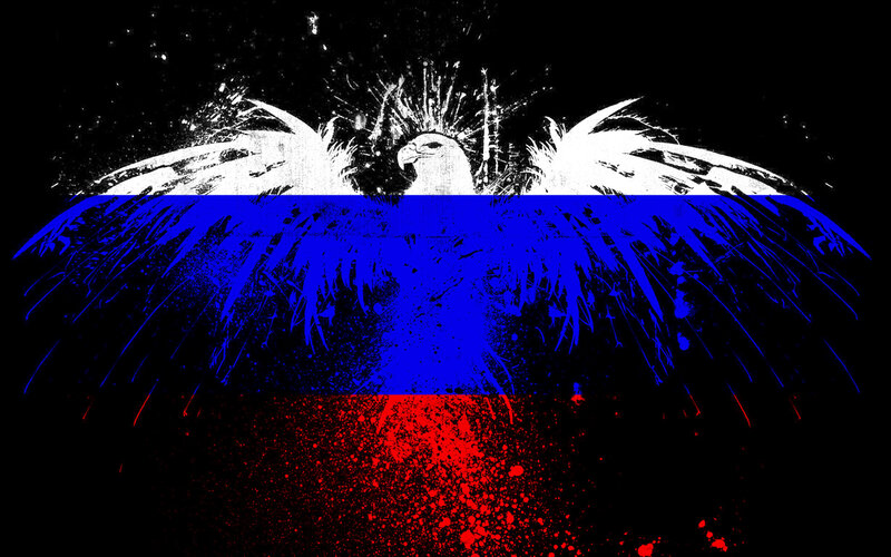 Russian flag with eagle design