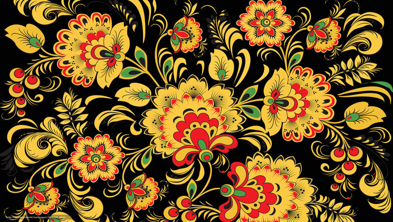 Russian floral folk art pattern