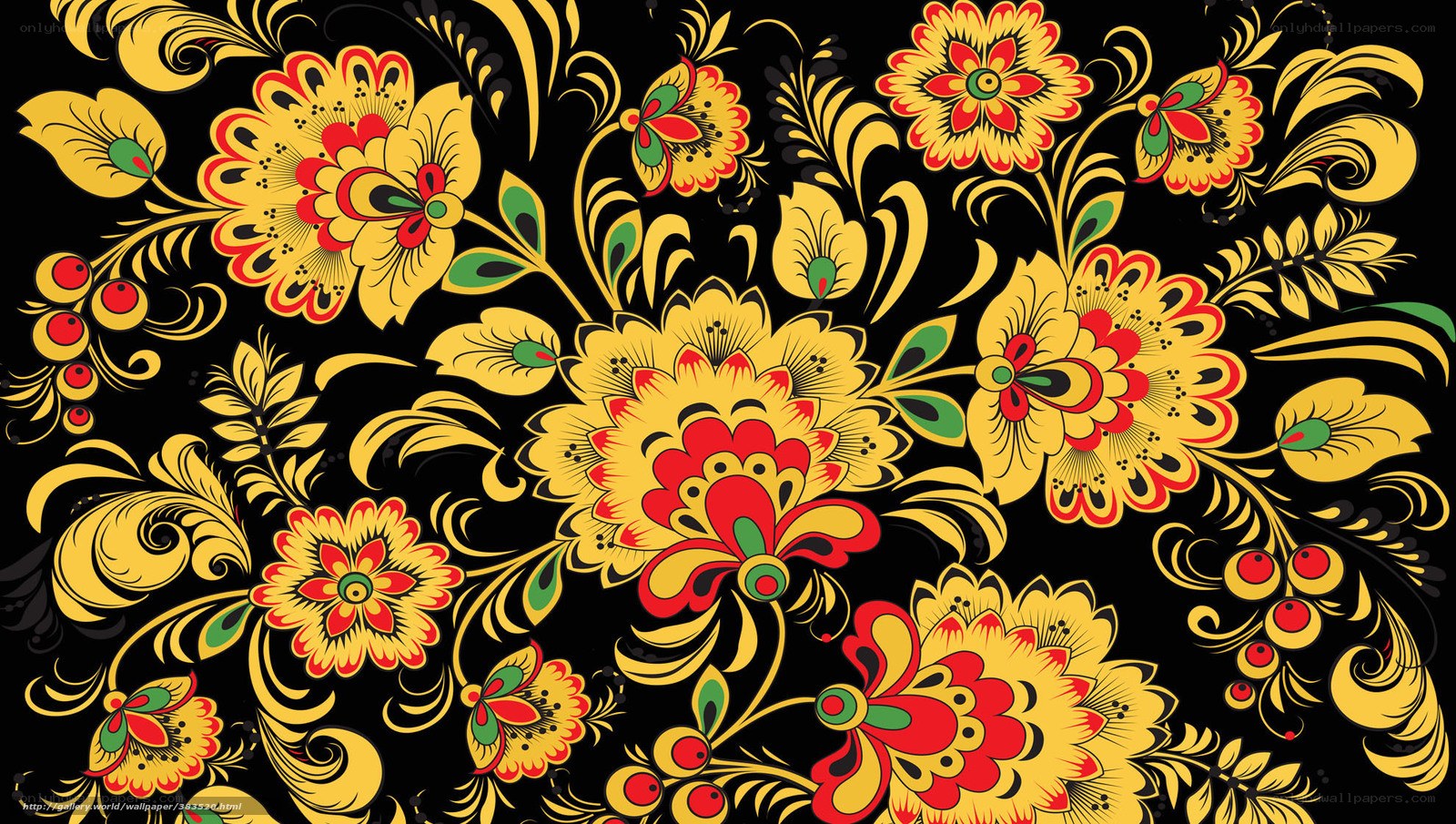 Russian floral folk art pattern