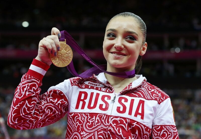 Russian gymnast with gold medal
