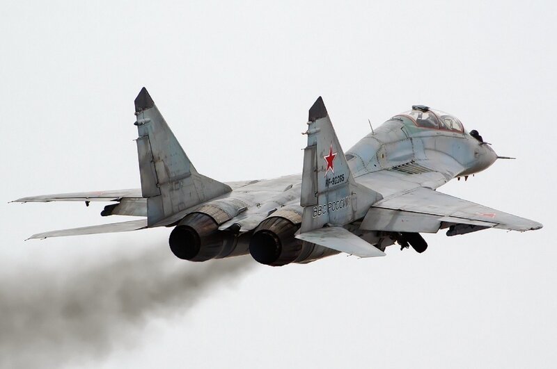 Russian MiG-29 fighter jet in flight