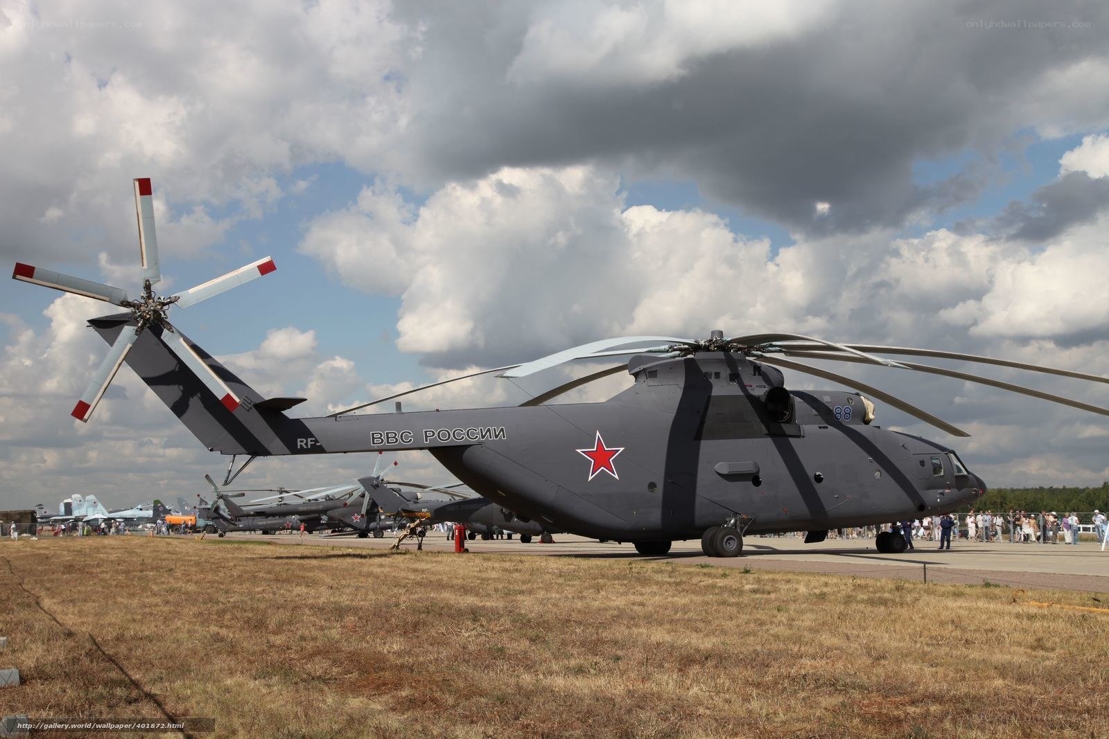 Russian military helicopter on display