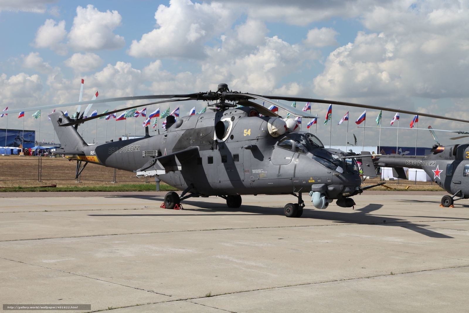 Russian military helicopter on display