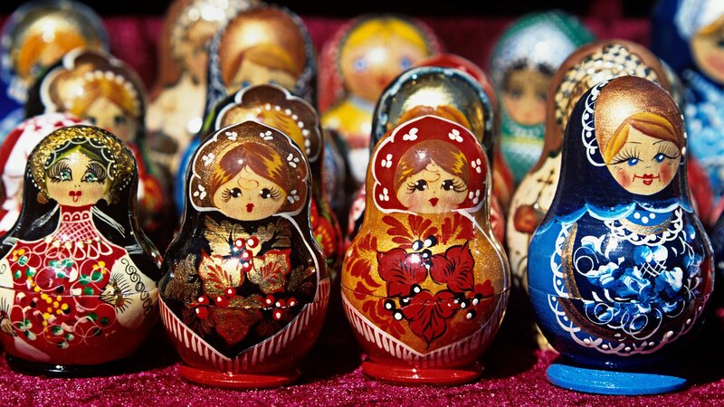 Russian nesting dolls on display