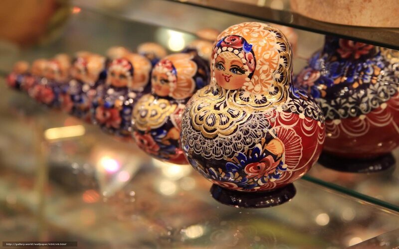 Russian nesting dolls on display