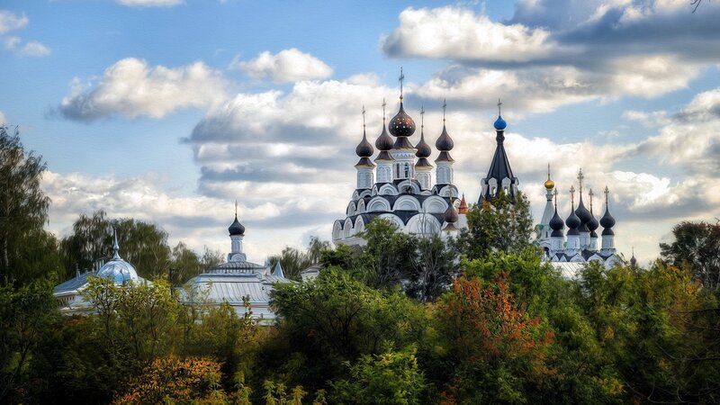 Russian Orthodox church with onion domes