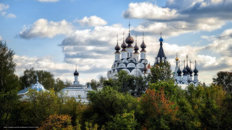 Russian Orthodox church with onion domes
