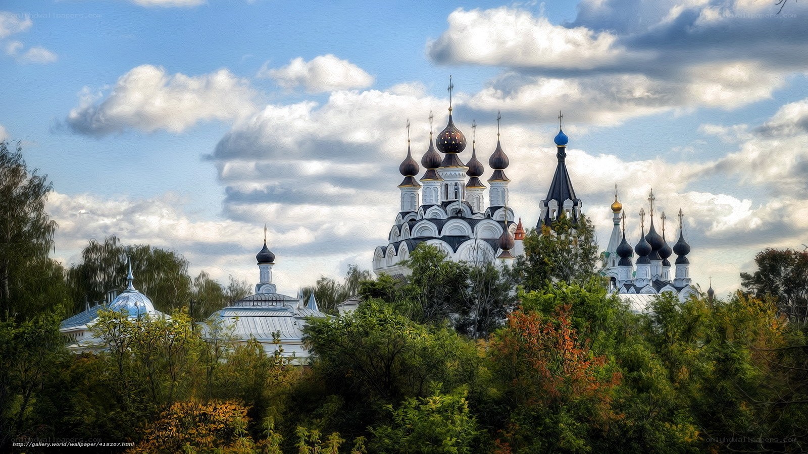 Russian Orthodox church with onion domes