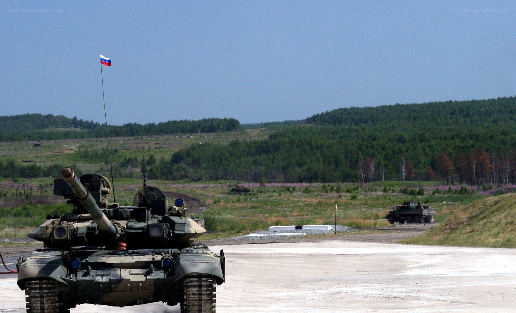 Russian tank on a training ground