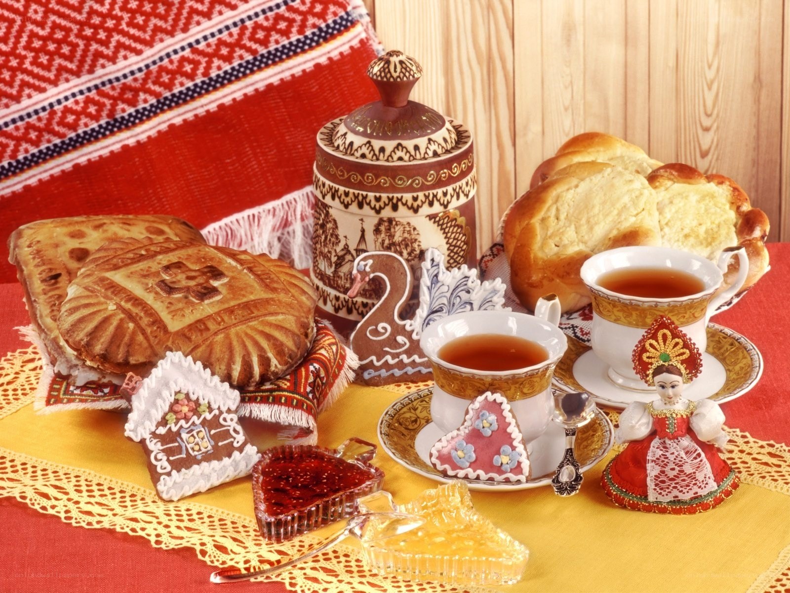 Russian tea time with pastries