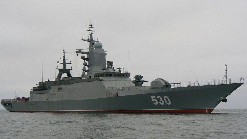 Russian warship at sea