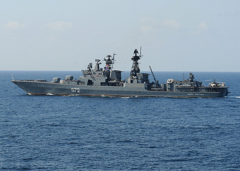 Russian warship at sea
