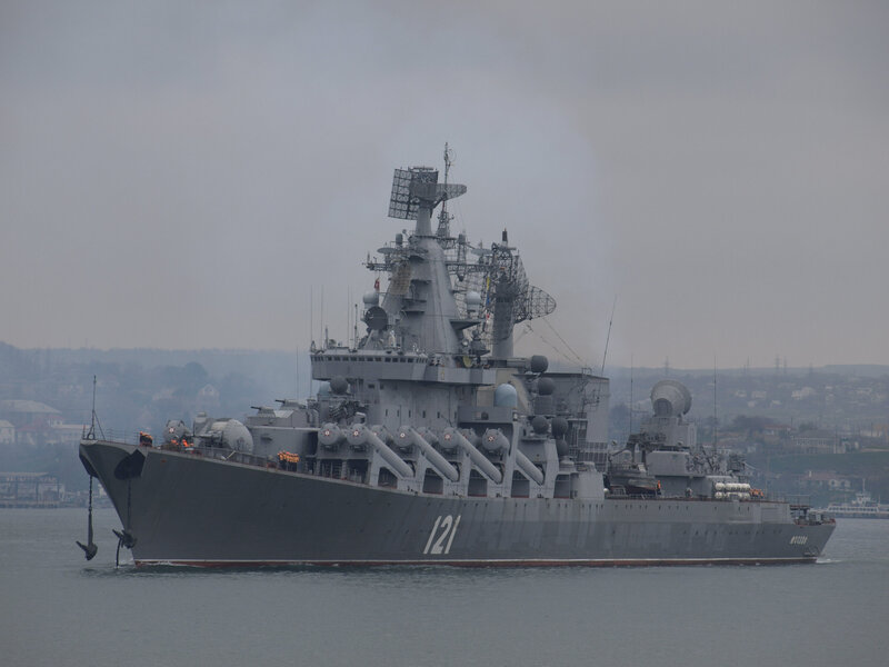 Russian warship in harbor