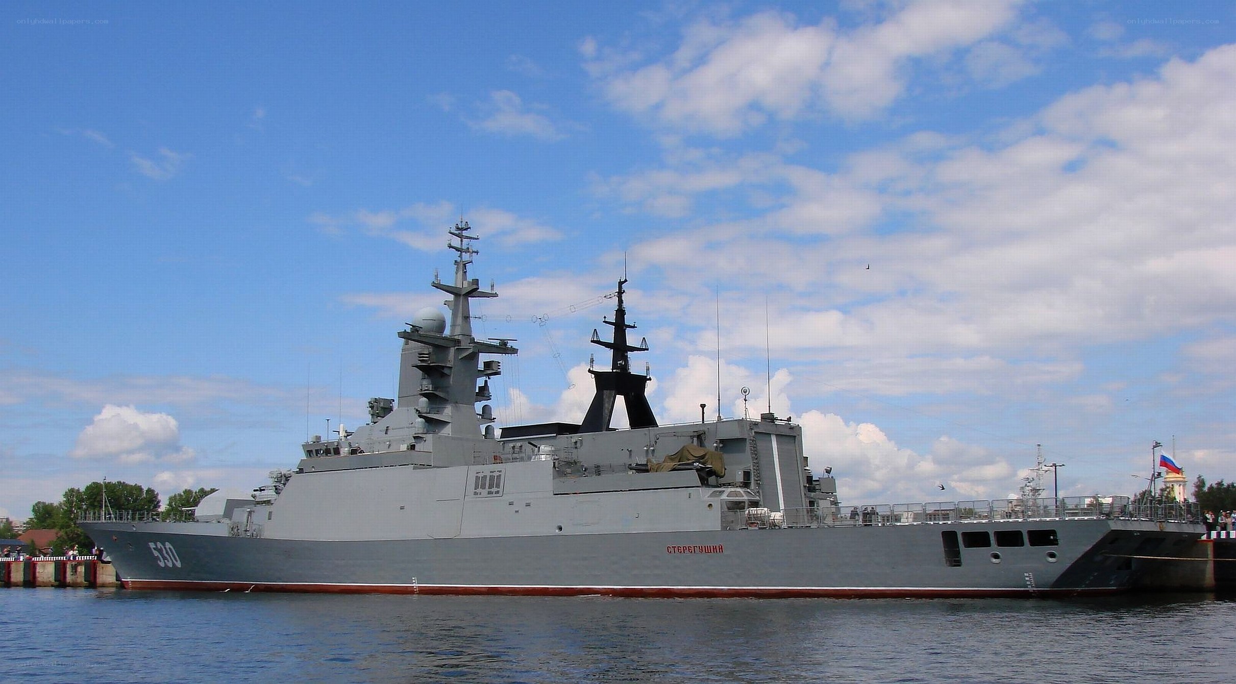 Russian warship in port
