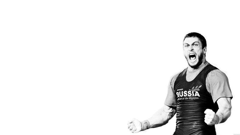 Russian weightlifter celebrates victory