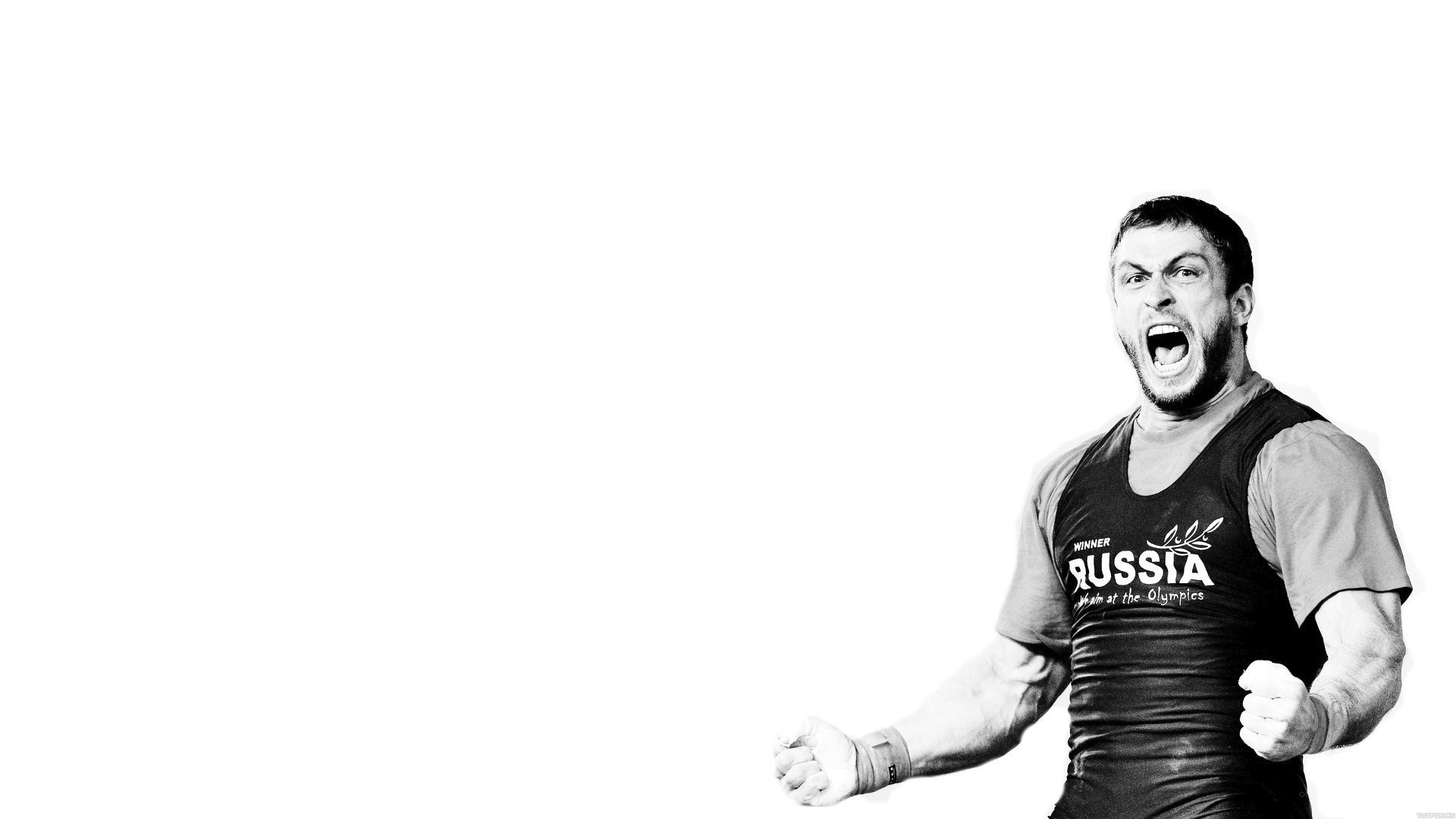 Russian weightlifter celebrates victory