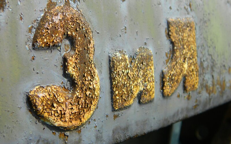 Rusted metal numbers